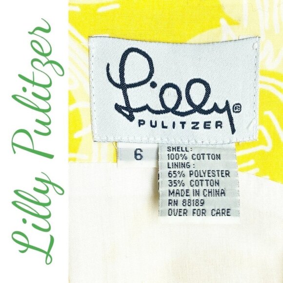 LILLY PULITZER Vintage 100% Cotton Macfarlane Cat Sun Print Sleeveless Sheath, 6 - Picture 5 of 10